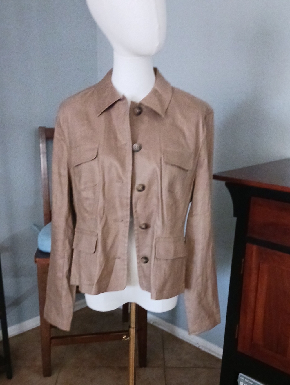 Apt. 9 Tan Women's Lightweight Linen Jacket